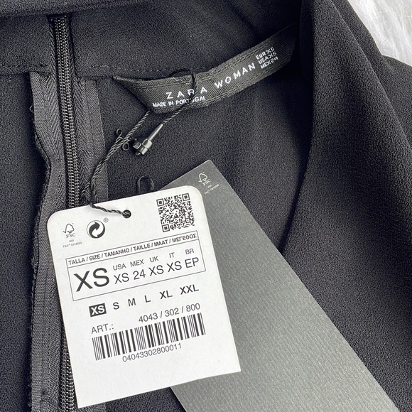 Zara Dress Black High Neck Cut Out Zip Cocktail Wedding Preppy Business Sz XS - Picture 5 of 7